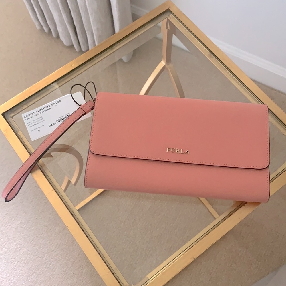NWT Furla Babylon Leather Wallet - Salmon Pink